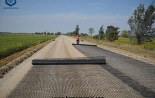 Uniaxial Geogrid Stabilization Fabric Used on Road Construction Project in Ecuador